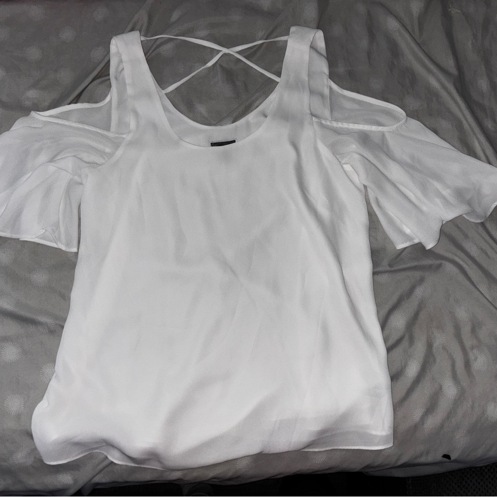 Chelsea28 White Cold Shoulder Blouse
